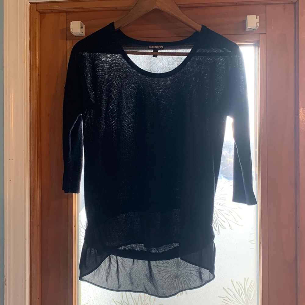 Express M 3/4 sleeve black sweater